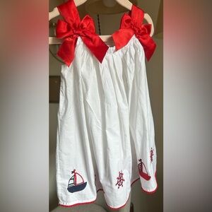 Rachel Zoe White Dress with Red Accents